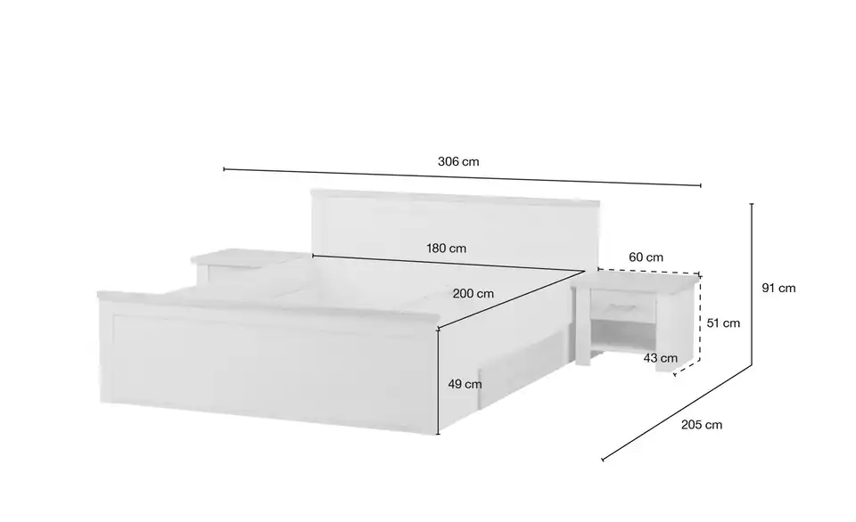 Bett Mit 2 Nachtkommoden Lancaster 15 Bett Mit 2 Nachtkommoden Lancaster – Bild 13