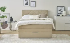 Boxspringbett Mit Bettkasten Und Topper, Beige Princess -Einzelbanke 12126267 1 202401101238