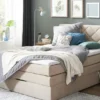 Boxspringbett Mit Bettkasten Und Topper, Beige Princess