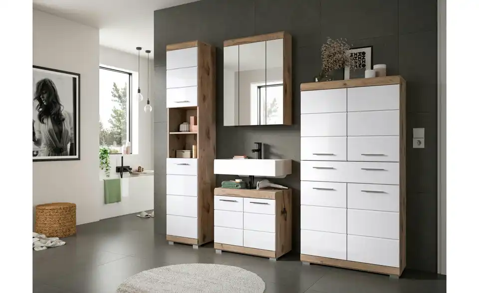 Waschbeckenunterschrank WALDSEE, Breite 60cm, 2 Tür, 2 Fächer, Mit Siphonausschnitt, MDF-Front, In Verschiedenen Farben Erhältlich, Badmöbel, Badschrank, Kommode, Bad Waldsee 3 Waschbeckenunterschrank WALDSEE, Breite 60cm, 2 Tür, 2 Fächer, Mit Siphonausschnitt, MDF-Front, In Verschiedenen Farben Erhältlich, Badmöbel, Badschrank, Kommode, Bad Waldsee